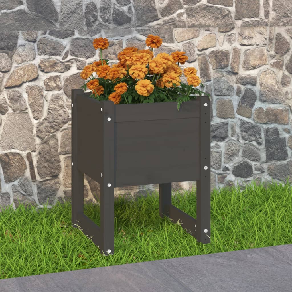 vidaXL Planter Grey 40x40x52.5 cm Solid Wood Pine