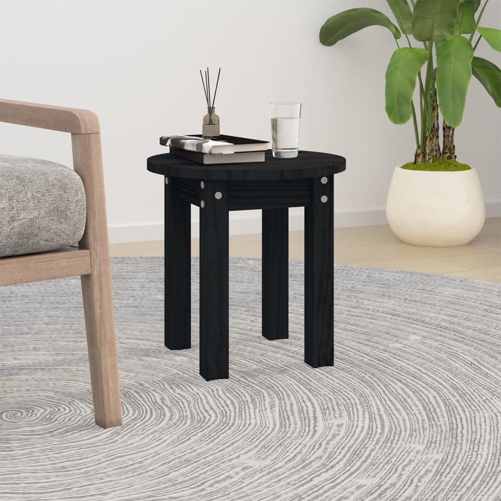 vidaXL Coffee Table Black Ç? 35x35 cm Solid Wood Pine