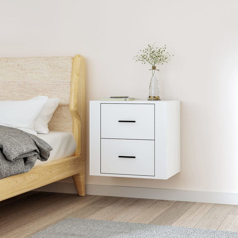 vidaXL Wall-mounted Bedside Cabinet White 50x36x47 cm