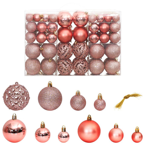 vidaXL Christmas Baubles 100 pcs Pink and Rose 3 / 4 / 6 cm