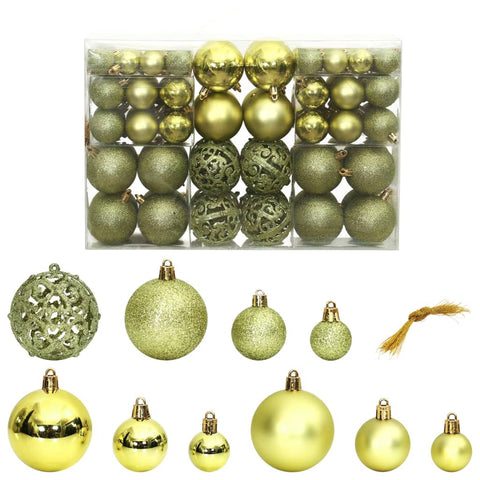 vidaXL Christmas Baubles 100 pcs Light Green 3 / 4 / 6 cm