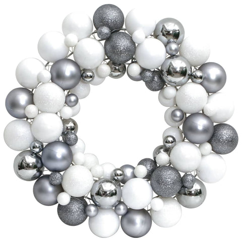 vidaXL Christmas Wreath White and Grey 45 cm Polystyrene