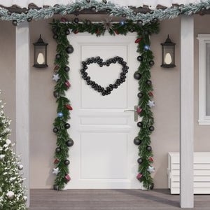 vidaXL Christmas Balls Garland Black 175 cm Polystyrene