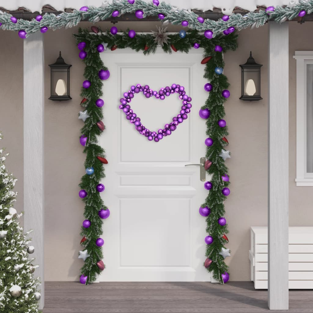 vidaXL Christmas Balls Garland Purple 175 cm Polystyrene