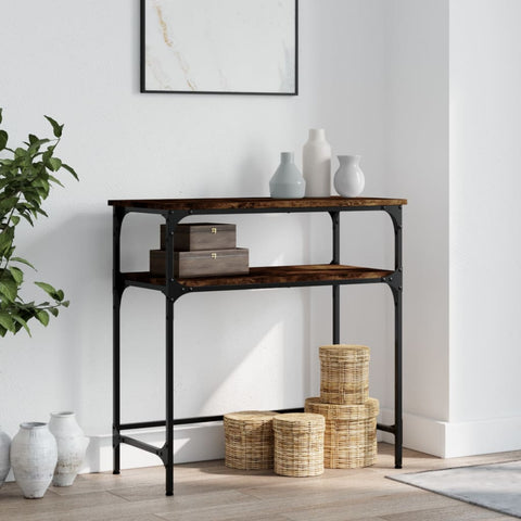 vidaXL Console Table Smoked Oak 75x35.5x75 cm Engineered Wood