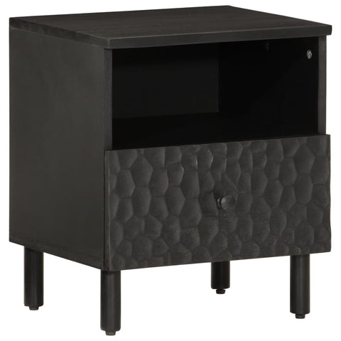 vidaXL Bedside Cabinet Black 40x33x46 cm Solid Wood Mango