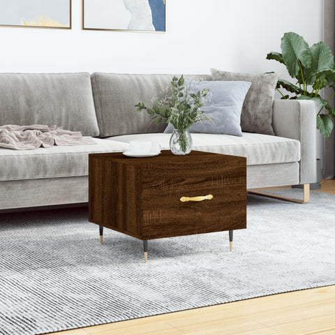 vidaXL Coffee Table Brown Oak 50x50x40 cm Engineered Wood