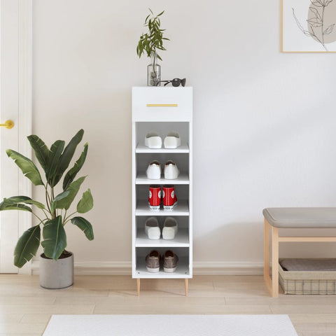 vidaXL Shoe Cabinet White 30x35x105 cm Engineered Wood