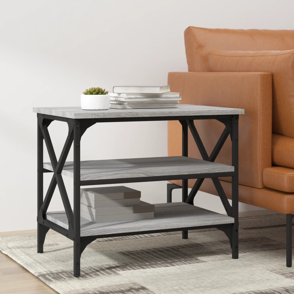 vidaXL Side Table Grey Sonoma 55x38x45 cm Engineered Wood