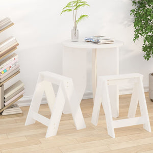 vidaXL Stools 2 pcs White 40x40x45 cm Solid Wood Pine