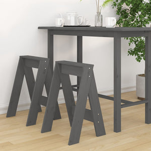 vidaXL Stools 2 pcs Grey 40x40x60 cm Solid Wood Pine