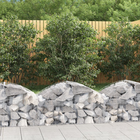 vidaXL Arched Gabion Basket 100x50x40/60 cm Galvanised Iron