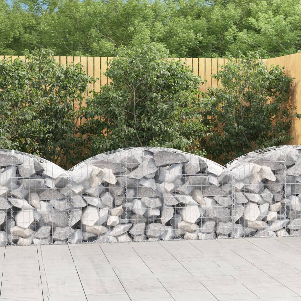 vidaXL Arched Gabion Basket 150x50x60/80 cm Galvanised Iron