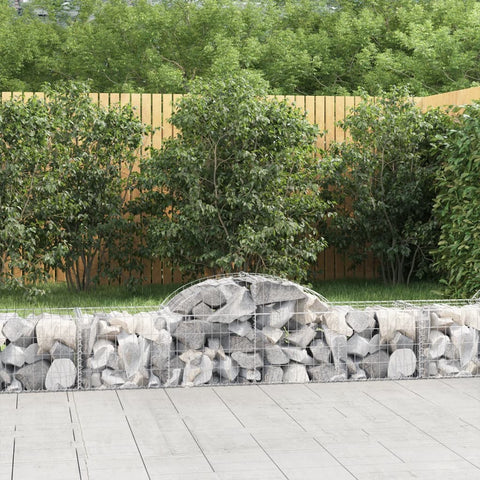 vidaXL Arched Gabion Basket 200x50x40/60 cm Galvanised Iron