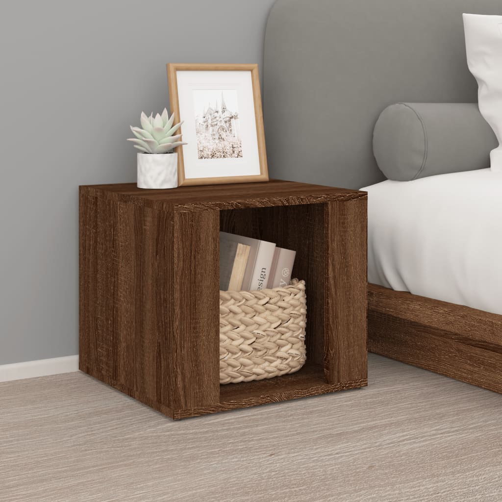 vidaXL Bedside Table Brown Oak 41x40x36 cm Engineered Wood