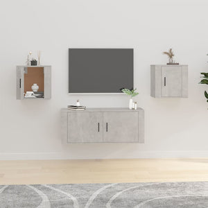 vidaXL Wall Mounted TV Cabinets 2 pcs Concrete Grey 40x34.5x40 cm