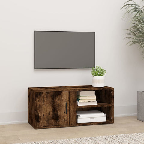 vidaXL TV Cabinet Smoked Oak 80x31,5x36 cm Engineered Wood