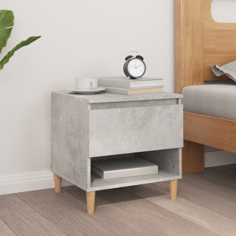 vidaXL Bedside Table Concrete Grey 50x46x50 Engineered Wood