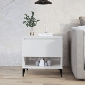 vidaXL Side Table High Gloss White 50x46x50 cm Engineered Wood