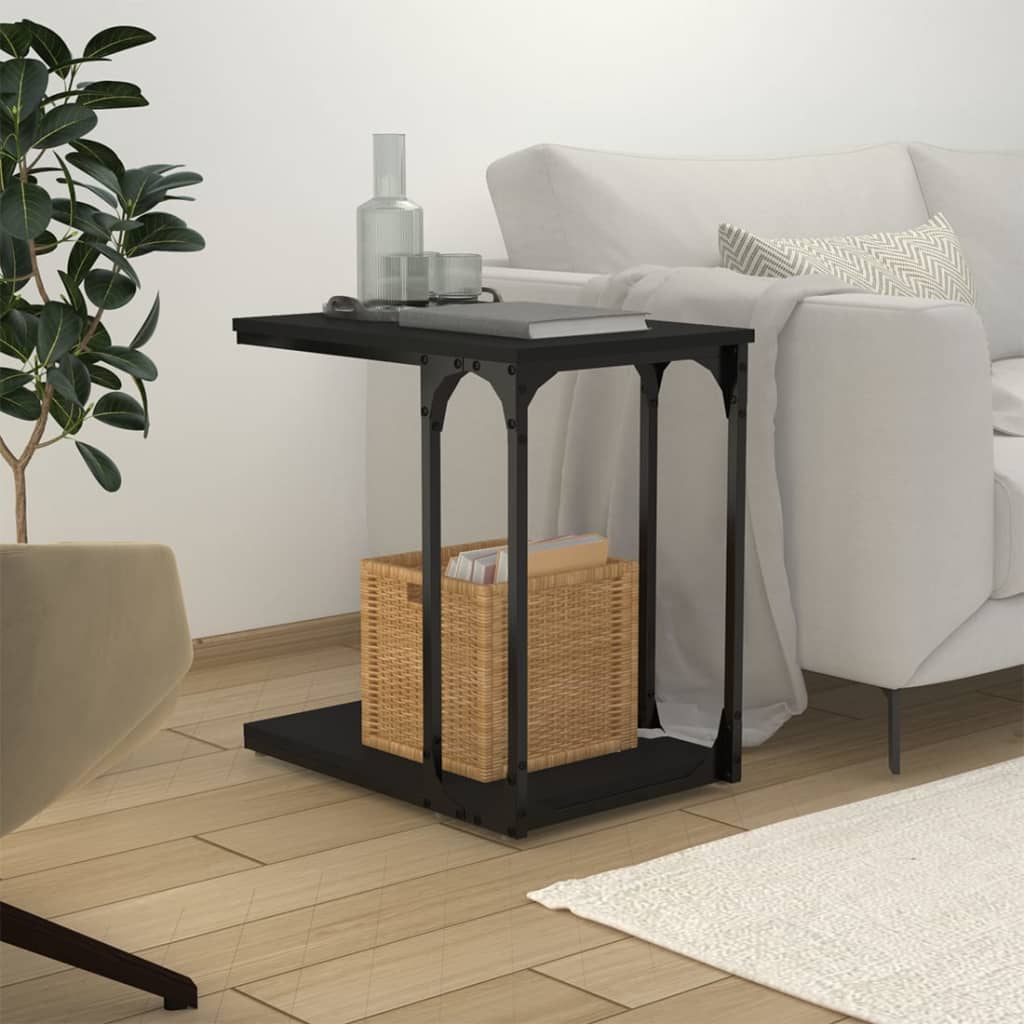 vidaXL Side Table Black 50x35x52 cm Engineered Wood