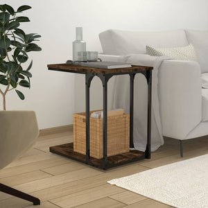 vidaXL Side Table Smoked Oak 50x35x52 cm Engineered Wood