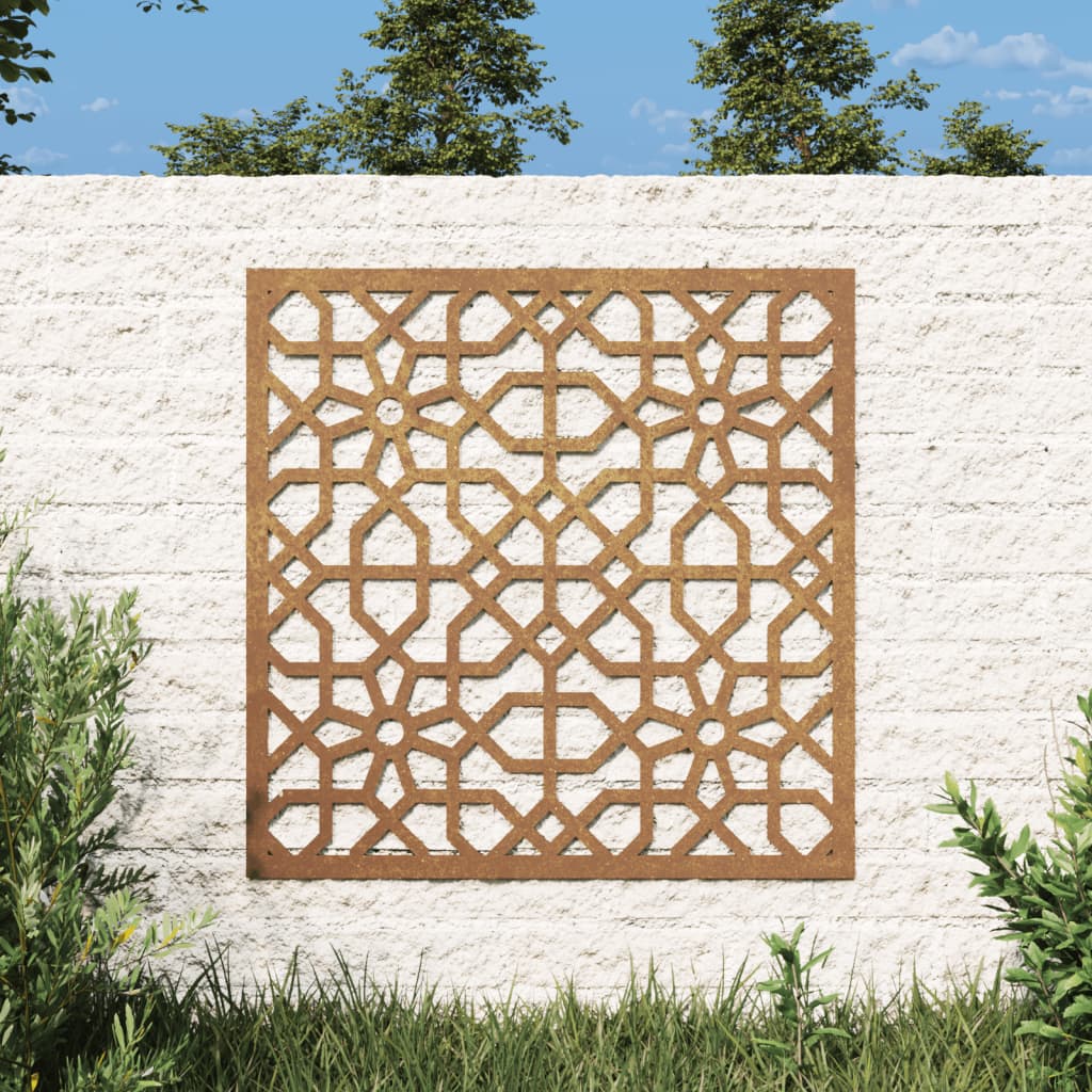 vidaXL Garden Wall Decoration 55x55 cm Corten Steel Moorish Design