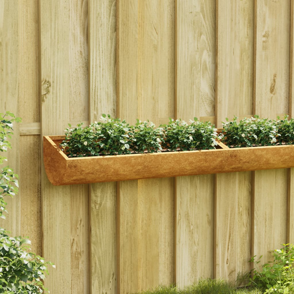 vidaXL Garden Wall Planter 50x16x10 cm Corten Steel