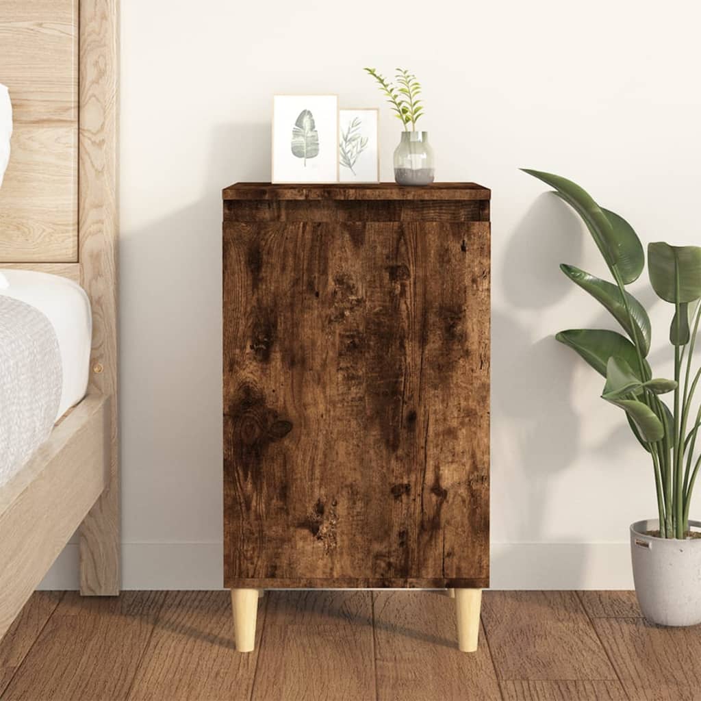 vidaXL Bedside Cabinet Smoked Oak 40x35x70 cm Engineered Wood