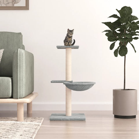 vidaXL Cat Tree with Sisal Scratching Posts Light Grey 72 cm