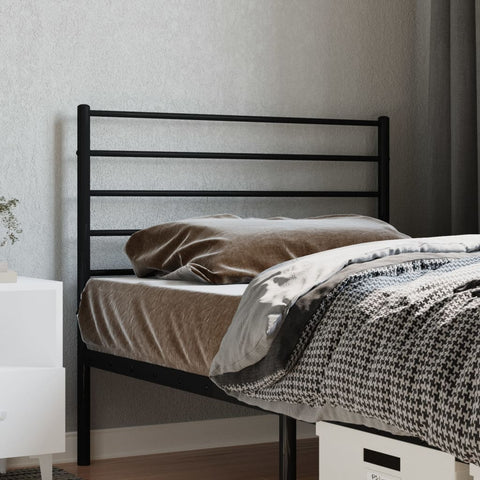 vidaXL Metal Headboard Black 90 cm