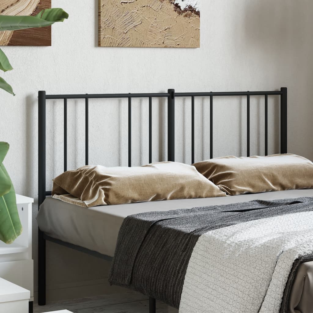 vidaXL Metal Headboard Black 120 cm