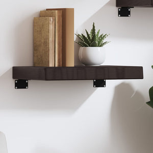 vidaXL Wall Shelf Dark Brown 40x30x(2-6) cm Treated Solid Wood Oak