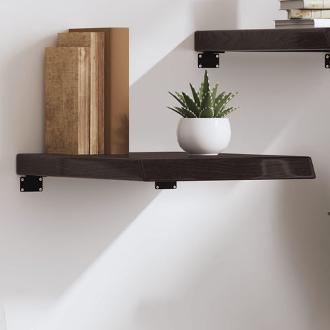 vidaXL Wall Shelf Dark Brown 40x60x(2-6) cm Treated Solid Wood Oak