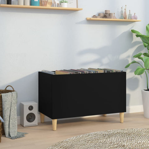 vidaXL Record Cabinet Black 74.5x38x48 cm Engineered Wood