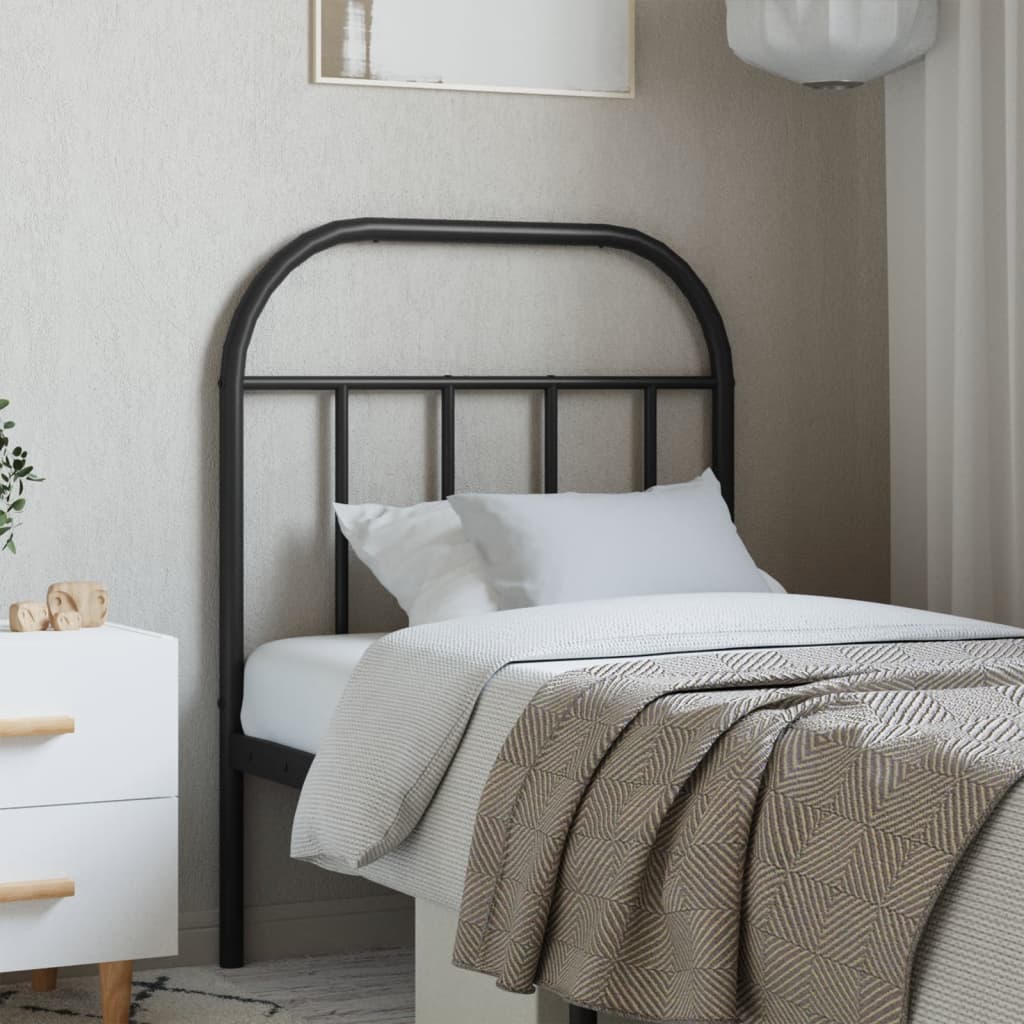 vidaXL Metal Headboard Black 75 cm