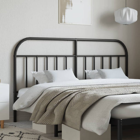 vidaXL Metal Headboard Black 180 cm