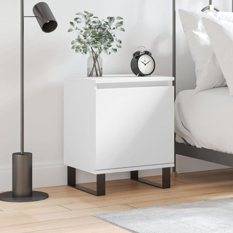 vidaXL Bedside Cabinet White 40x30x50 cm Engineered Wood