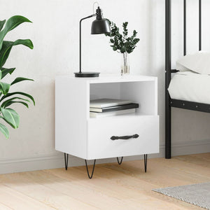 vidaXL Bedside Cabinet High Gloss White 40x35x47.5 cm Engineered Wood