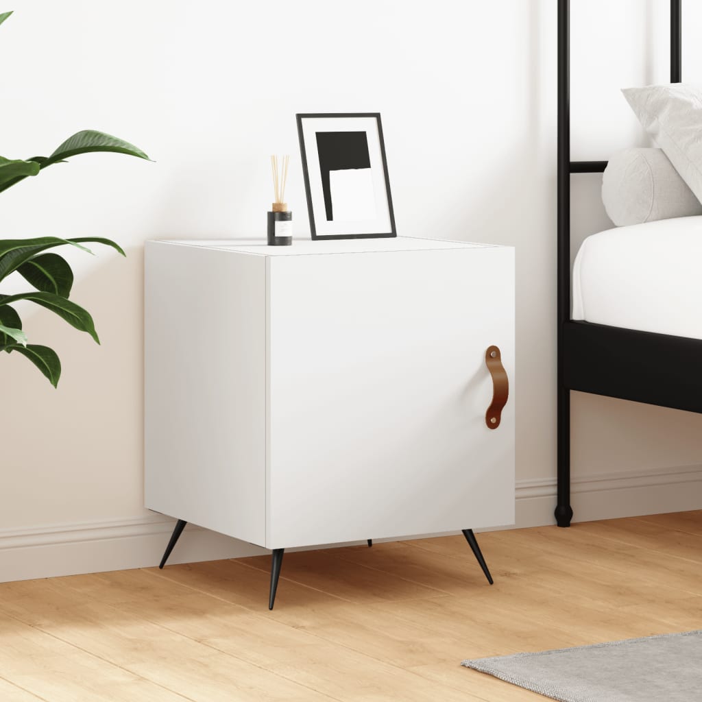 vidaXL Bedside Cabinet White 40x40x50 cm Engineered Wood