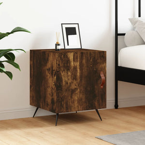 vidaXL Bedside Cabinet Smoked Oak 40x40x50 cm Engineered Wood