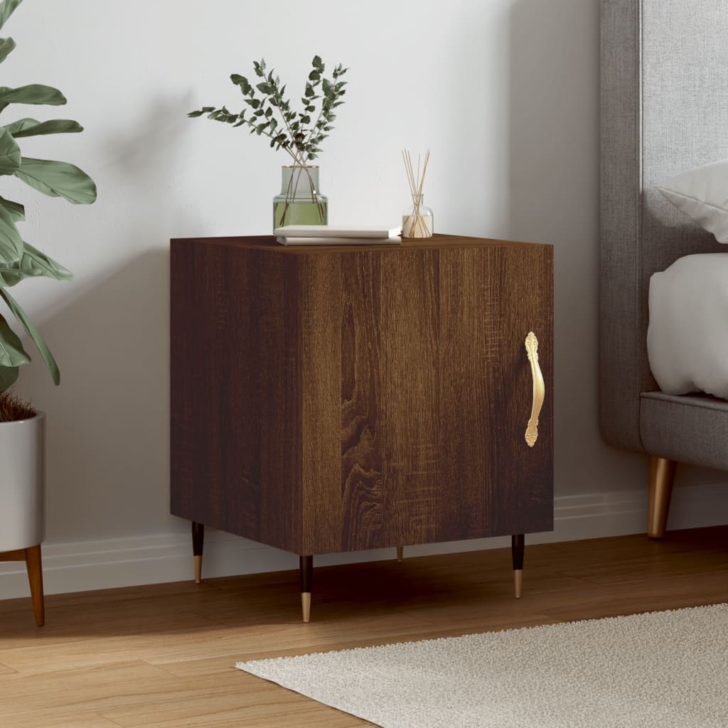 vidaXL Bedside Cabinet Brown Oak 40x40x50 cm Engineered Wood