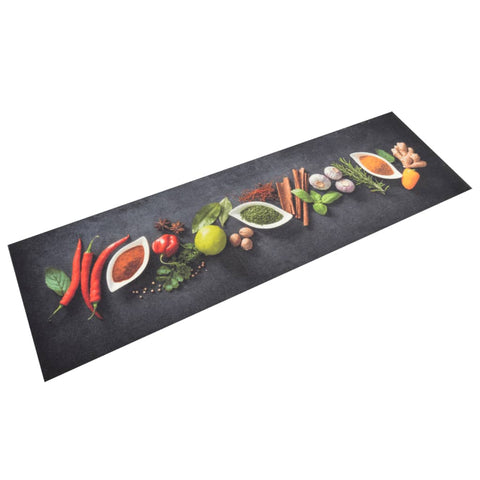 vidaXL Kitchen Rug Washable Spices 45x150 cm Velvet