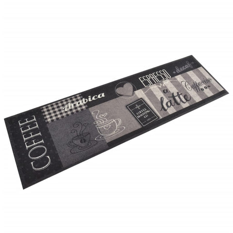 vidaXL Kitchen Rug Washable Coffee Black 45x150 cm Velvet