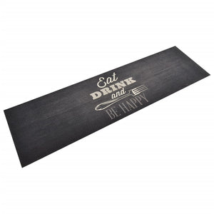 vidaXL Kitchen Rug Washable Kitchen Black 45x150 cm Velvet