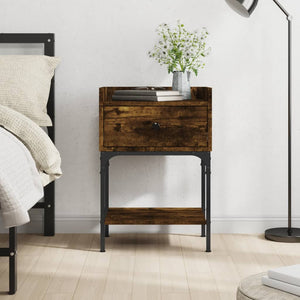 vidaXL Bedside Table Smoked Oak 40.5x31x60 cm Engineered Wood