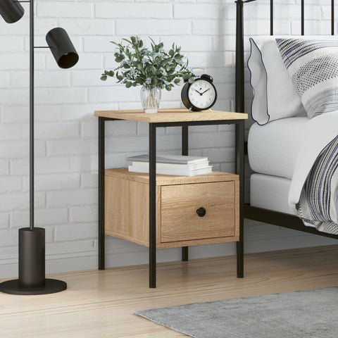 vidaXL Bedside Cabinet Sonoma Oak 34x36x50 cm Engineered Wood