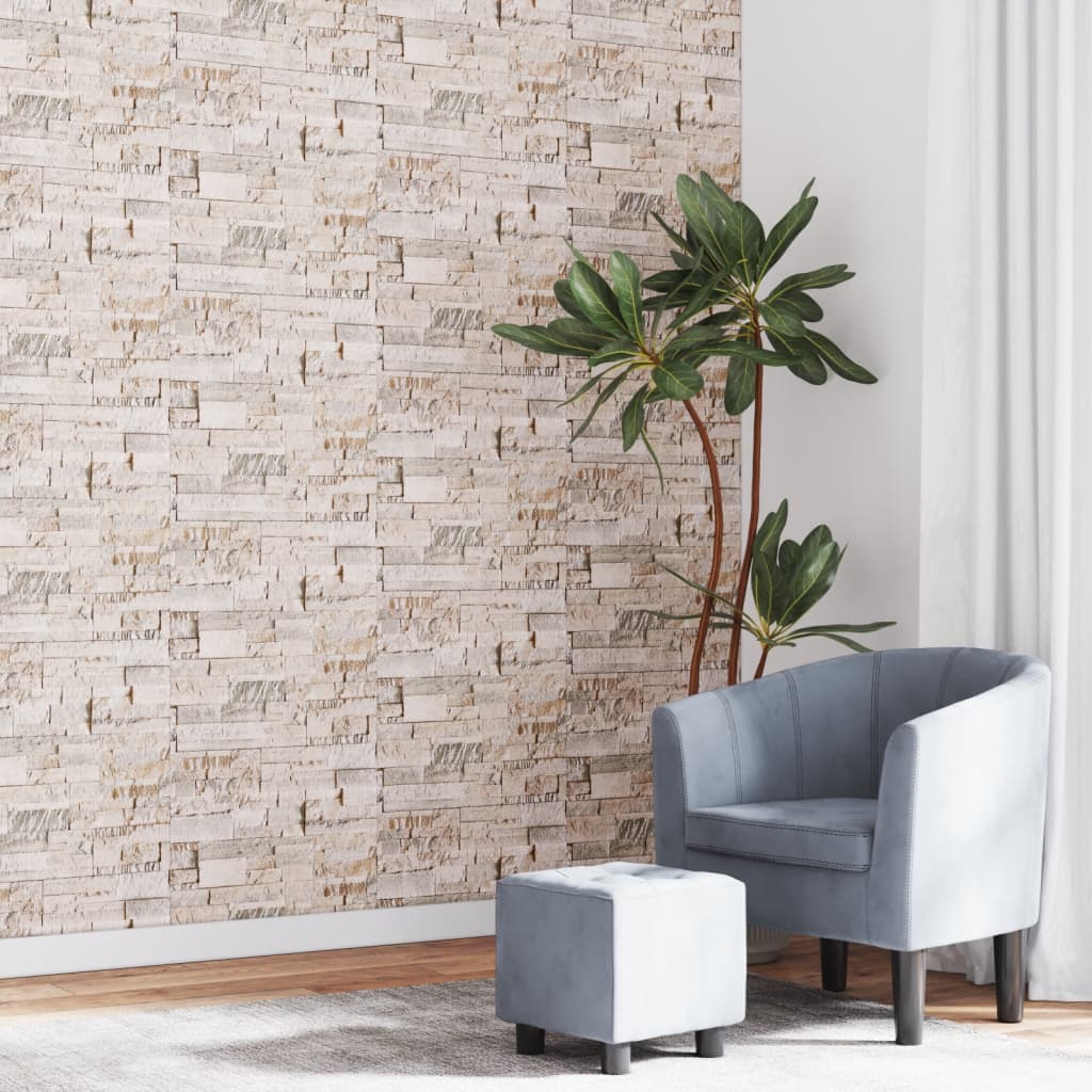 vidaXL Wallpaper 3D Stone Look Grey and Beige 10x0.53 m Non-woven