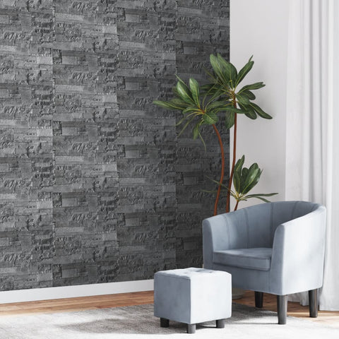 vidaXL Wallpaper 3D Stone Look Black 10x0.53 m Non-woven