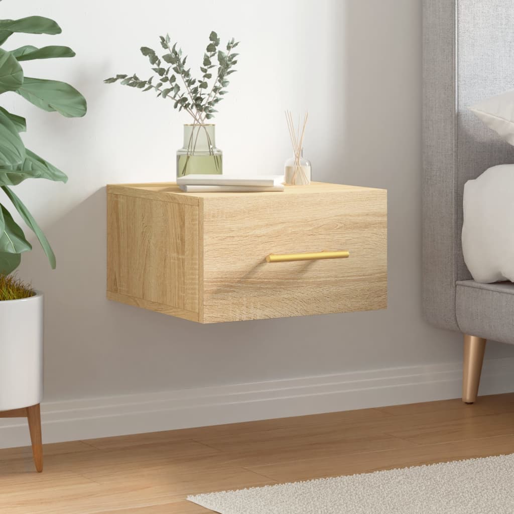 vidaXL Wall-mounted Bedside Cabinet Sonoma Oak 35x35x20 cm