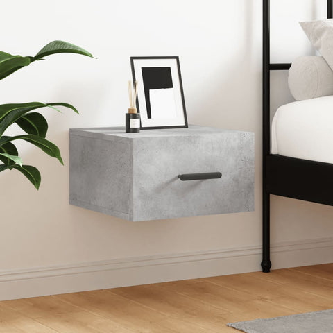 vidaXL Wall-mounted Bedside Cabinet Concrete Grey 35x35x20 cm